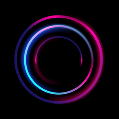 Abstract circle neon lights spectrum vector background