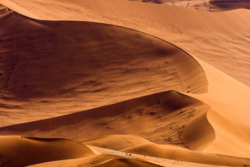 Beautiful landscape of orange sand dune desert at Namib desert in Namib-Naukluft national park...