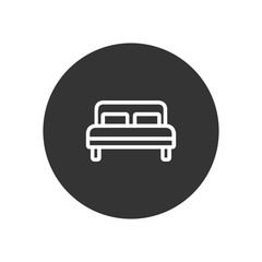 Bed vector icon in modern style for web site and mobile app