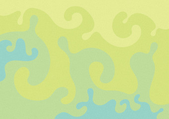 Colored abstract background whit wave and green gradient cartoon style funny