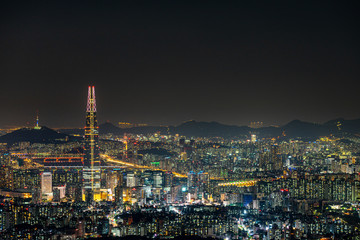 Vue nocturne de Séoul