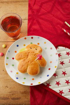 Freshly baked Stuten bread man