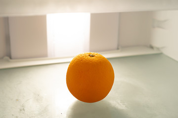 the fresh orange in refrigerator