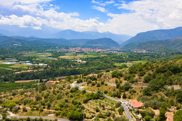 Fototapeta na wymiar Views of Languedoc-Roussillon from village Eus, France