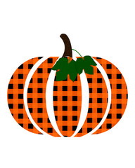 illustration of pumpkin with buffalo plaid