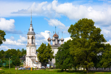 River Vologda and church of Presentation of the Lord was built in 1731-1735 years in Vologda, Russia