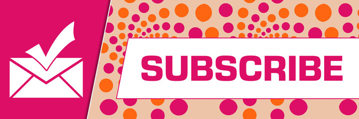 Subscribe Pink Orange Dots Background Symbol 
