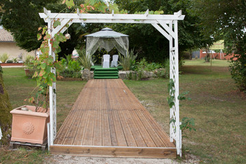 Decorations for the outdoor celebration wedding ceremony