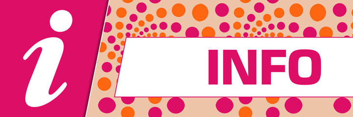 Info Pink Orange Dots Background Symbol 