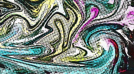 Abstract pop dots comic effect texture background. Swirl colorful pattern