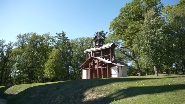 View of the chapel on Marianska mountain in Levoca city in Slovakia