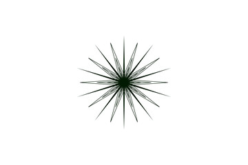 Fototapeta premium Green acute star flower virus icon bright symmetrical stained glass vector isolated on white background 