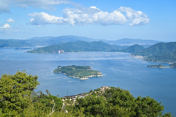Beautiful scenery from Mount Misen Observatory, Miyajima, Hiroshima, Japan