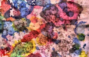 Pretty colors watercolor texture background. Colorful splashes and acrylic elements