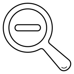 Magnifying glass logo in outlines 