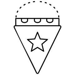 triangular shape flag with star in outs