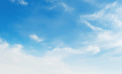 Naklejka na ściany i meble landscapes blue sky with white cloud and sunshine