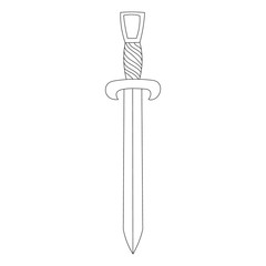  isolated, edged weapon, sword, saber contour