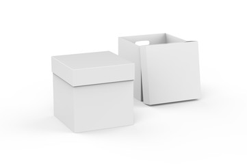 Empty brown cardboard box packaging container for transportation, storage and keeping, hard paper box mock up template on isolated white background, 3d illustration