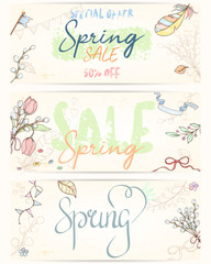 Hand drawn spring card