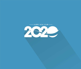 Happy New Year 2020 Text Typography Design Patter, Vector illustration.