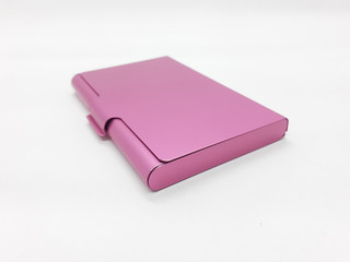 Elegant Luxury Magenta Pink Color Metallic Business Name Cards Case in White Isolated Background