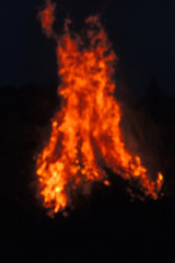 Fototapeta na wymiar bonfire burns at night