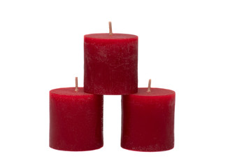 red candles isolated on white background