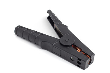 Alligator clip for car battery accessories on isolated white background