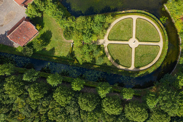 Blick aus der Vogelperspektive auf das Münsterland mit dem Haus "Rüschhaus"