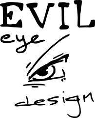Evil eye - black ink artwork