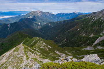 南アルプスの山々