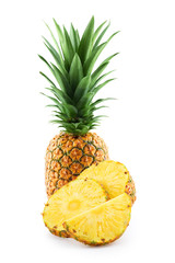 Pineapple with half and slices