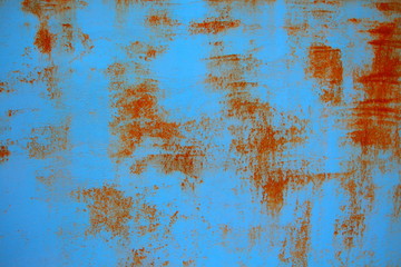 blue steel wall with rust
