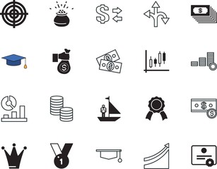 success vector icon set such as: power, person, moneybox, relationship, stick, sailing, hand, deposit, three, elegant, royal, golden, choose, banknote, people, patrick, patricks, decorative, savings