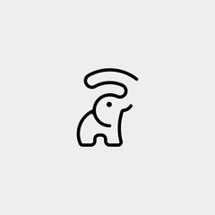 Elephant Logo Template Vector Design Icon Simple