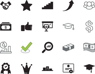 success vector icon set such as: recreation, usd, uniform, figure, test, right, friends, meeting, round, forecast, shaking, statistics, luxury, welcome, computer, wage, stairway, activity, new