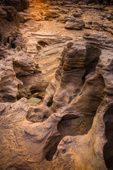 brown rock canyon at Sam Phan Bok, Thailand