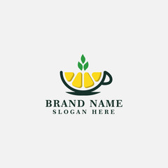 juice orange vector icon logo design template