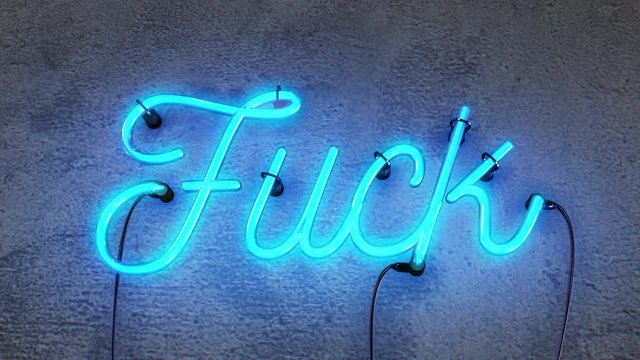 Bright Pink Neon sign that says the word. fuck, this realistic sign starts off then it turns on with amazing flashing flickering effects, then after 30 seconds it flashes on and off and can be looped.
