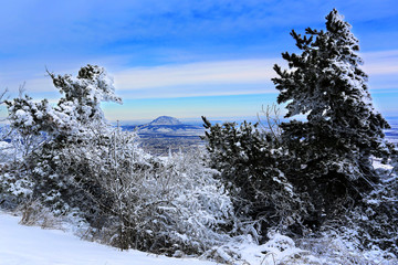 View from Mashuk mountain in Pyatigorsk, Russia