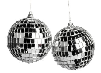 Mini disco ball isolated on white background