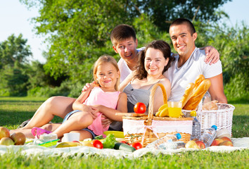 Happy family on picnic