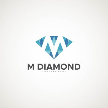 M DIAMOND logo design unique