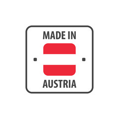 "Made in Austria" label with Austrian flag
