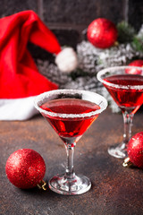 Christmas festive cocktail red martini