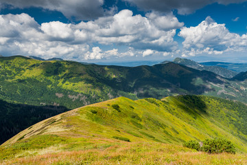 Fototapeta na wymiar Beautifull View Over Hils and Peaks in Tatras Mountains, Poland