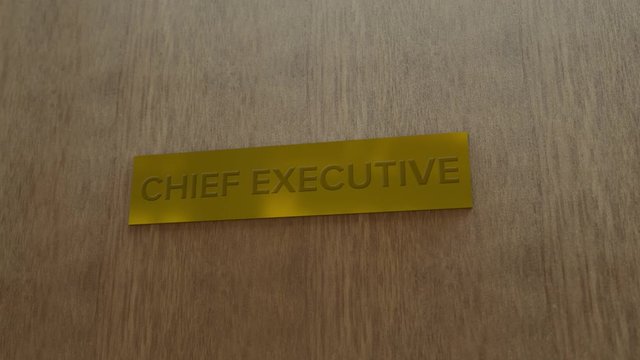 golden door sign Chief executive. enter to room