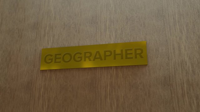 golden door sign Geographer. enter to room