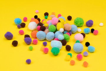 Fototapeta na wymiar Colorful felt balls